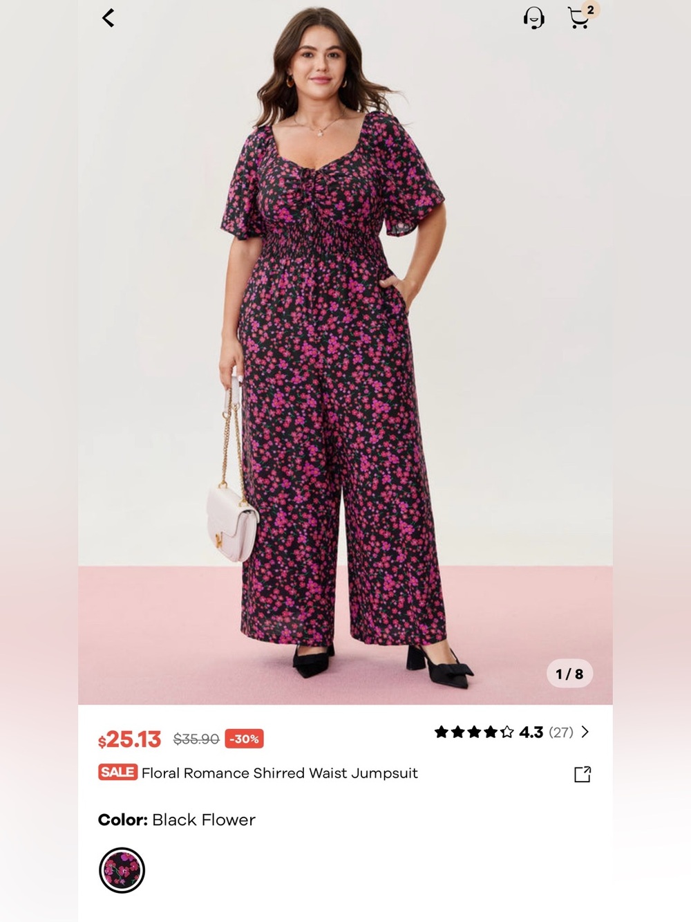 Floral romance jumpsuit size large